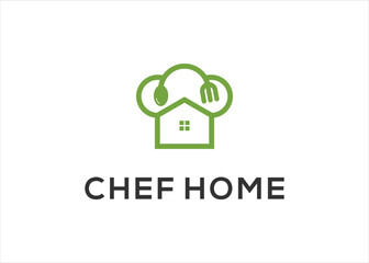 Chef Logo.  Chef  and Home logo vector illustration template