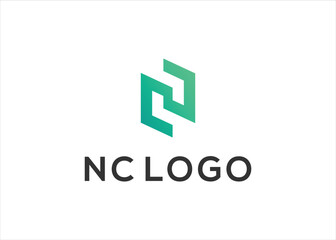  initial Letter NC Logo Design Vector