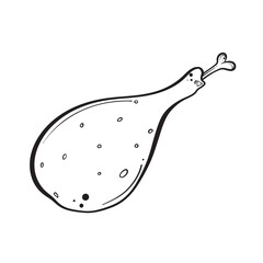 doodle food on white background