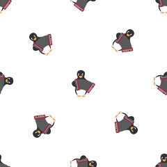 Fototapeta na wymiar Penguin play harmonica pattern seamless background texture repeat wallpaper geometric vector