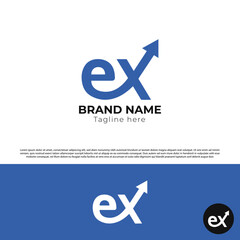 Creative letters EX Logo Design Vector Template. Initial Letters ex Logo, abstract letter ex flat overlapping geometric logo suitable for company, brand, website, crypto etc
