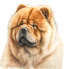 “Generative AI” Chow Chow digital illustration.