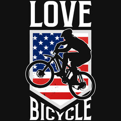 Love bicycle tshirt design