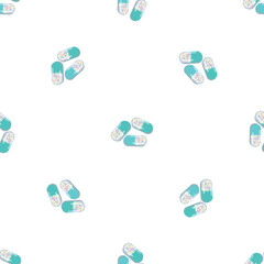 Flu capsule pattern seamless background texture repeat wallpaper geometric vector