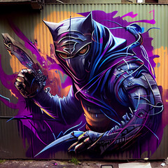Ninja Panther Graffiti generative ai