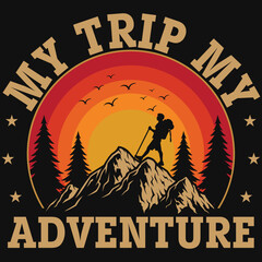Mountain hiking tshirt design