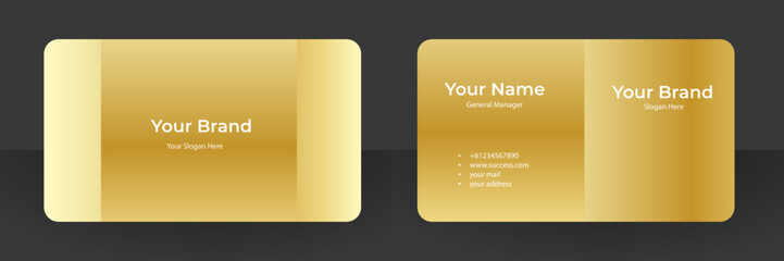 Vector Modern Creative and Clean Business Card Template. Gold simple design.