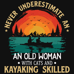 Kayaking vintage tshirt design