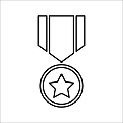 Military medal simple icon. Vector illustration.