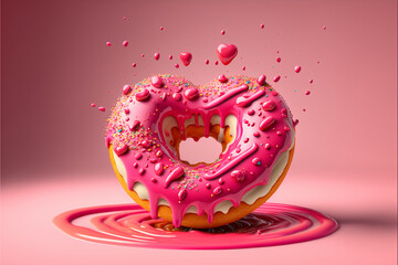 Delicious heart shaped donut
