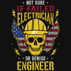 Electrician graphic tshirt design