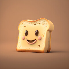 Cute cartoon toast character made with generative AI