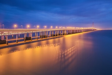 Fototapeta na wymiar Hangzhou Bay Sea-crossing Bridge and Marine Scenery in China