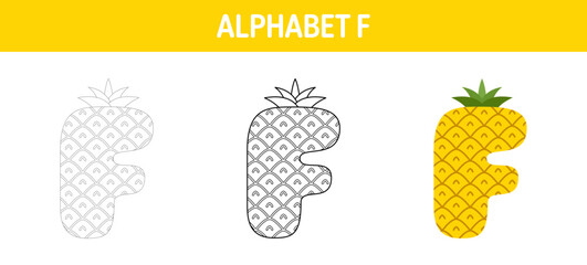 Alphabet tracing and coloring worksheet for kids