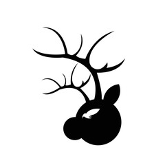 The black and white deer head is simple and elegant, suitable for use in all fields