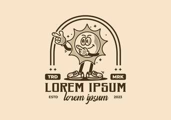 Mascot character illustration of happy sun