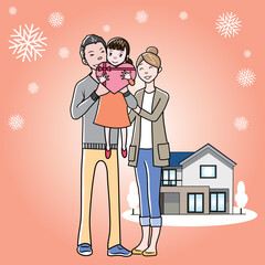 バレンタインデーの親子