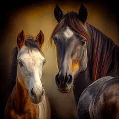 Two Horses together generative ai