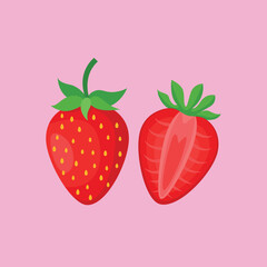 Fresh natural strawberry