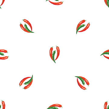 Chili pepper pattern seamless background texture repeat wallpaper geometric vector