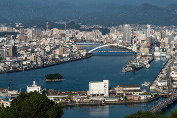 Fototapeta premium 五台山より高知市中心部