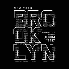 BROOKLYN illustration typography. perfect for t shirt design