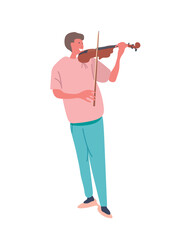 Student Playing Violin in illustration graphic vector