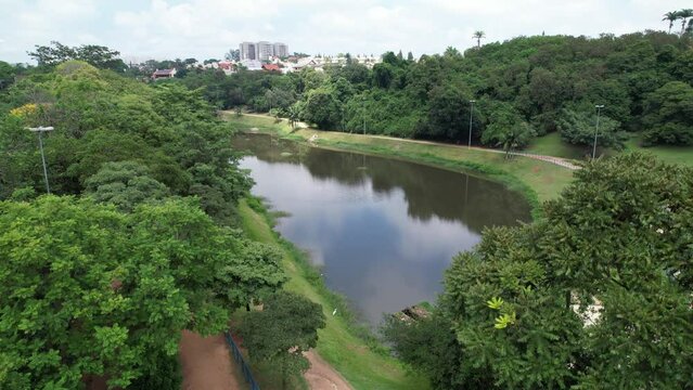Aerial view of Campolim neighborhood in Sorocaba, Brazil.