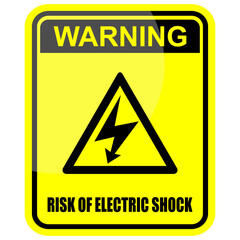 Obraz premium Warning, Risk of electric shock, sign vector