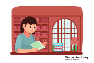 Woman in Library