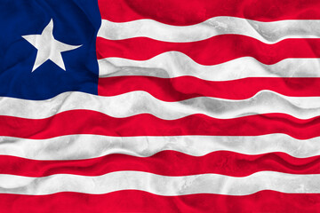 Obraz premium National flag of Liberia. Background with flag of Liberia.