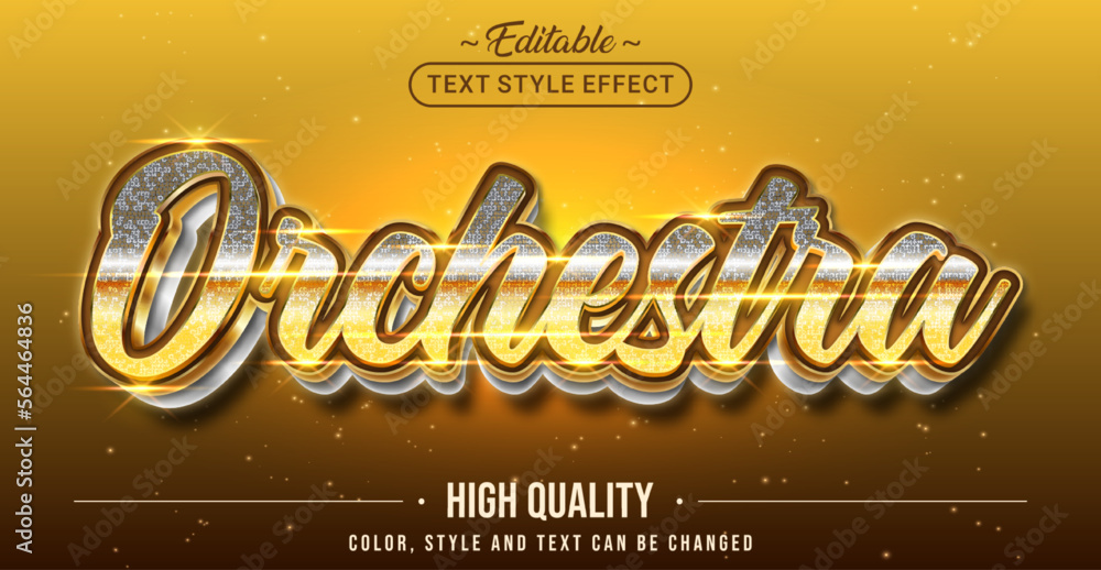 Poster Editable text style effect - Orchestra text style theme.