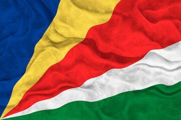 National flag of Seychelles. Background  with flag of Seychelles.