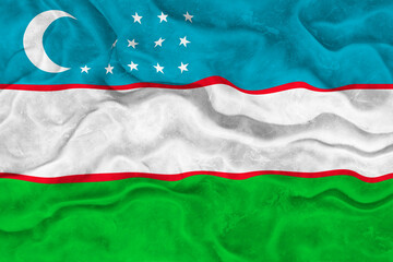 National flag of Uzbekistan. Background  with flag of Uzbekistan
