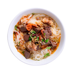 Northern Thai food (Kanom Jeen Nam Ngeaw), Spicy rice noodles soup with pork and pork blood