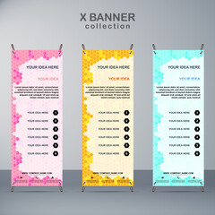 business x banner with hexagonal template
