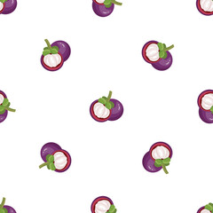 Mangosteen fruit pattern seamless background texture repeat wallpaper geometric vector