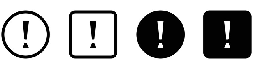 exclamation mark icon. attention caution danger icon. error icon collections symbol, vector illustration