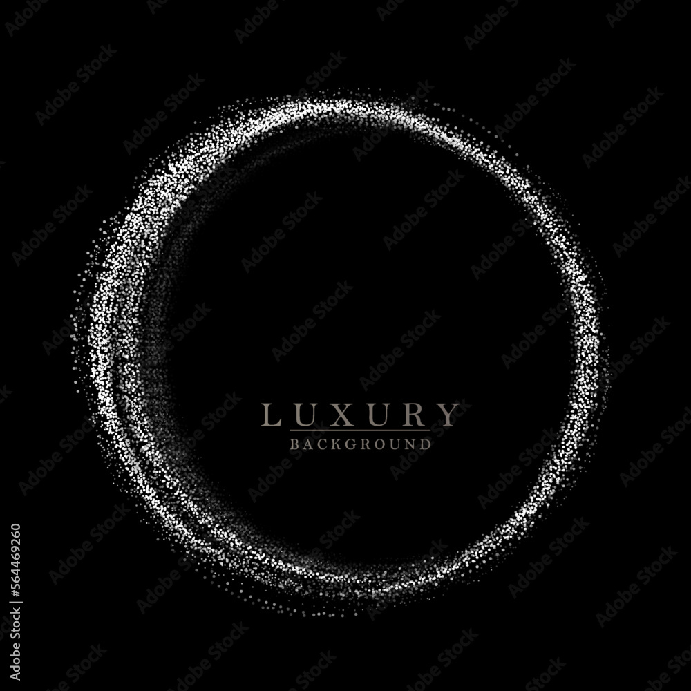 Canvas Prints round isolated frame of white shade from small tinsel on a black background