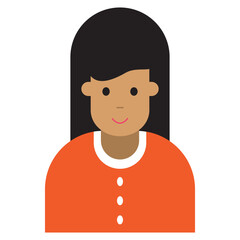 woman in red tshirt uniform