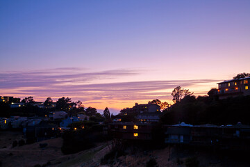 Fototapeta premium sunset over the city