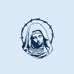THESE HIGH QUALITY MOTHER MARIA VECTOR FOR USING VARIOUS TYPES OF DESIGN WORKS LIKE T-SHIRT, LOGO, TATTOO AND HOME WALL DESIGN