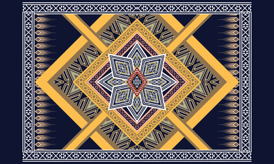 Abstract ethnic geometric flower pattern design pattern for background,fabric,wrapping,clothing,carpet,wallpaper,clothing,wrapping,batik,fabric