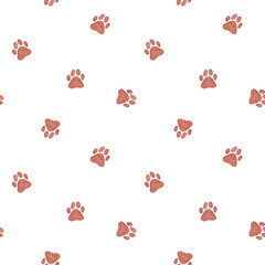 Fototapeta na wymiar endless watercolor pattern with dog paws