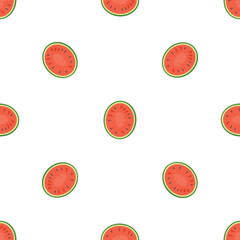 Top view watermelon pattern seamless background texture repeat wallpaper geometric vector