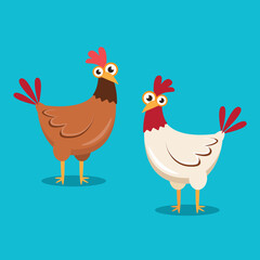 chicken cartoon character vector illustration 