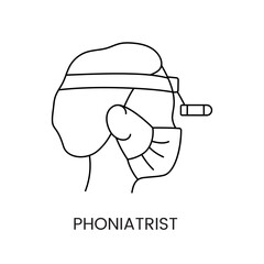 Phoniatrist line icon in vector, illustration of medical profession.