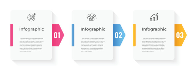 infographic template with 3 options or step