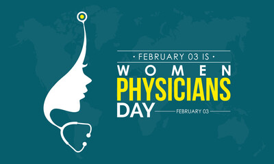 Vector illustration banner design template concept of National Women Physicians Day observed on February 03
