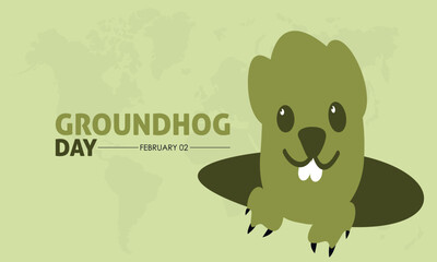 Vector illustration banner design template concept of Groundhog Day observed on February 02